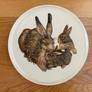 1975 First Edition Mothers Series Rabbit Plate Goebel W Germany with Box